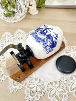 Old Vintage Manual Dutch Coffee Grinder Delft Porcelain With A Mill Netherlands