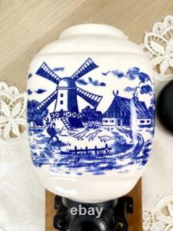Old Vintage Manual Dutch Coffee Grinder Delft Porcelain With A Mill Netherlands Old Vintage Manual Dutch Coffee Grinder Delft Porcelain With A Mill Netherlands