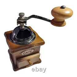 Old Vintage Wooden Hand Carved Antique Coffee Crusher Grinder Collectible FRANCE