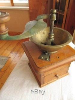 Original Antique Coffee Grinder Working Brass. Wood. Russia Imperial. Kolchugin