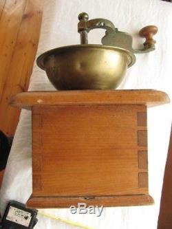 Original Antique Coffee Grinder Working Brass. Wood. Russia Imperial. Kolchugin