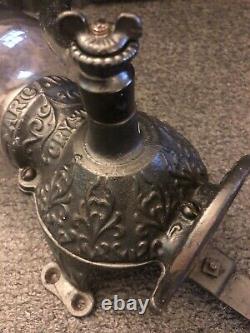 Original Antique Primitive Arcade Crystal No. 3 Coffee Grinder LOOK! Wall Mount