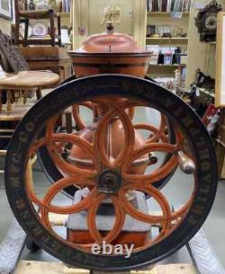 Oversized Cast Iron 19th Century Enterprise Polychrome Coffee Grinder