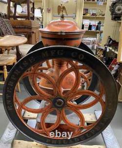 Oversized Cast Iron 19th Century Enterprise Polychrome Coffee Grinder