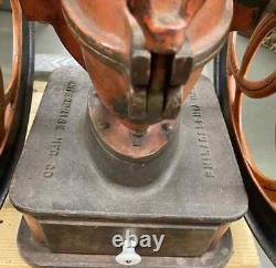 Oversized Cast Iron 19th Century Enterprise Polychrome Coffee Grinder