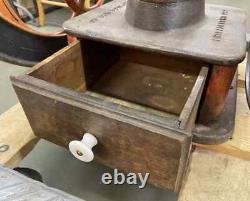 Oversized Cast Iron 19th Century Enterprise Polychrome Coffee Grinder