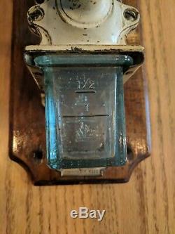 PD Vintage German Kaffee Coffee Grinder Wall Mount, Mill Porcelain, Glass Cup