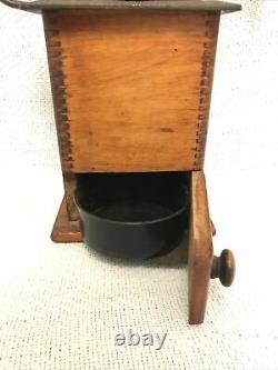 Parker Antique Coffee Grinder Wood and Cast Iron