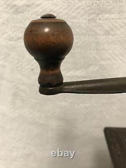 Parker Antique Coffee Grinder Wood and Cast Iron