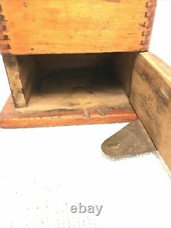 Parker Antique Coffee Grinder Wood and Cast Iron