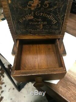 Parker No. 555 Antique Coffee Grinder Mill Great Paper Label Country Store