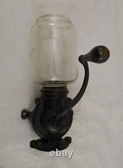 Parker wall mount coffee grinder with original Parker glass globe