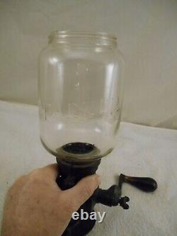 Parker wall mount coffee grinder with original Parker glass globe