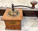 Peugeot Freres Antique Brass/Wood Hand Crank French Rustic Coffee Grinder/Mill