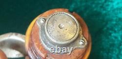 RARE 1900s F&B TRE SPADE Italian Sheet Metal Coffee Mill/Grinder ORANGE COLOR