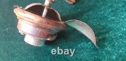 RARE 1900s F&B TRE SPADE Italian Sheet Metal Coffee Mill/Grinder ORANGE COLOR