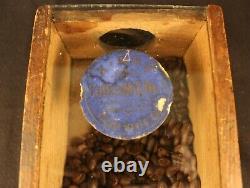 RARE ANTIQUE Arcade X-Ray No. 1 Wood/Glass Hopper Coffee Grinder No Cup Bean