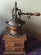 RARE ANTIQUE LARGE MANUAL COFFEE GRINDER With 2 DRAWERS CRANKS