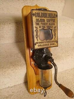 RARE Antique Arcade Golden Rule Coffee Grinder Complete