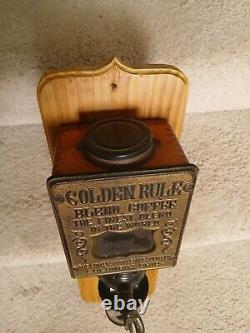 RARE Antique Arcade Golden Rule Coffee Grinder Complete