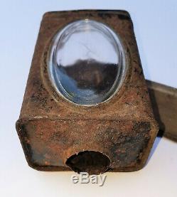 RARE Antique COFFEE SPICE GRINDER Wall mount OVAL GLASS WINDOW rustic industrial