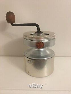 RARE HOP Antique French Coffee Grinder Mill Manual Artisanal Hand Crank Vintage