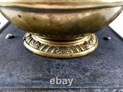 RARE+HUGE #5 Antique/Vintage J&W FINDLAY English Iron+Brass Coffee Mill/Grinder