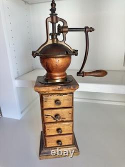 RARE ITALIAN Coffee Grinder Wormwood & Copper Top 4 Drawers