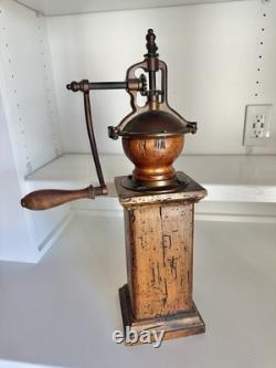 RARE ITALIAN Coffee Grinder Wormwood & Copper Top 4 Drawers