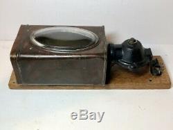 RARE Vintage Antique Coffee Mill Grinder Wall Mount Tin Can Early 1900