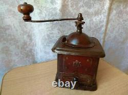 RARE Vintage OLD metal Table Box Coffee mill Grinder ANTIQUE MODEL KBS