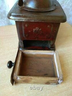 RARE Vintage OLD metal Table Box Coffee mill Grinder ANTIQUE MODEL KBS