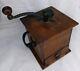 Rare 1890s Coffee Mill, with Tongue & Groove, Dark Hard Wood & Cast Iron Hardware