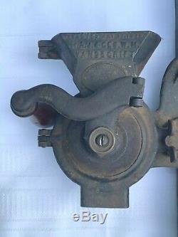 Rare Antique A. J. & Geo. W. M. Vandegrift Cast Iron Hinged Coffee Grinder/ MILL