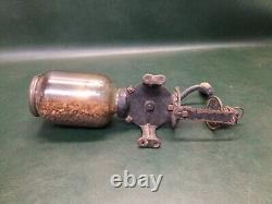 Rare Antique Arcade Crystal #2 Coffee Mill Grinder with Original Sticker & Glass