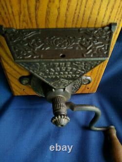 Rare Antique C. Parker Co. No 350 Wall Mount Cast Iron Coffee Grinder Late 1800s