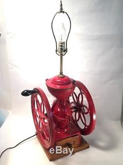 Rare Antique ENTERPRISE NO 5 Coffee Grinder Mill Lamp / Good Cond / Working