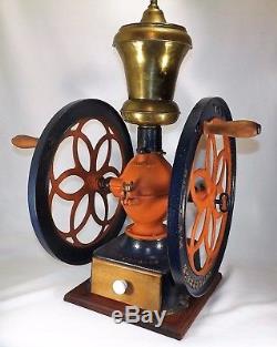 Rare Antique Enterprise Coffee Grinder #8 Mill 1898 Double Wheel Clean Working