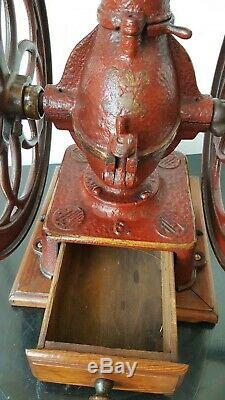 Rare Antique Industrial Double Balance Wheel Elma # 6 Coffee Grinder