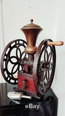 Rare Antique Industrial Double Balance Wheel Peter Dienes # 4 Coffee Grinder