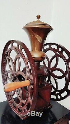 Rare Antique Industrial Double Balance Wheel Peter Dienes # 4 Coffee Grinder