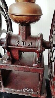 Rare Antique Industrial Double Balance Wheel Peter Dienes # 4 Coffee Grinder