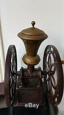 Rare Antique Industrial Double Balance Wheel Peter Dienes # 4 Coffee Grinder