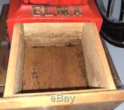 Rare Antique Original 1930s Elma Spain Cast Iron Coffee Grinder