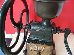 Rare Antique Peugeot Freres Big Coffee Grinder MILL C 2 Hand Crank Balance Wheel