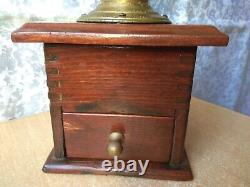 Rare Antique Vintage OLD wooden Table Box Coffee mill Grinder ANTIQUE MODEL