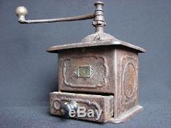 Rare Antique coffee old grinder French 18th century Pub art decoration