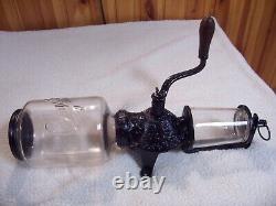 Rare Arcade Crystal # 2 Wall Mount Coffee Grinder with catch cup- Ex. Cond