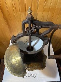 Rare Custom Antique Peugeot Freres Military Coffee Grinder Brass Repousse Eagle