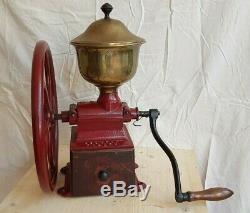 Rare Huge Antique Industrial Balance Wheel Coffee Grinder Peugeot C 4